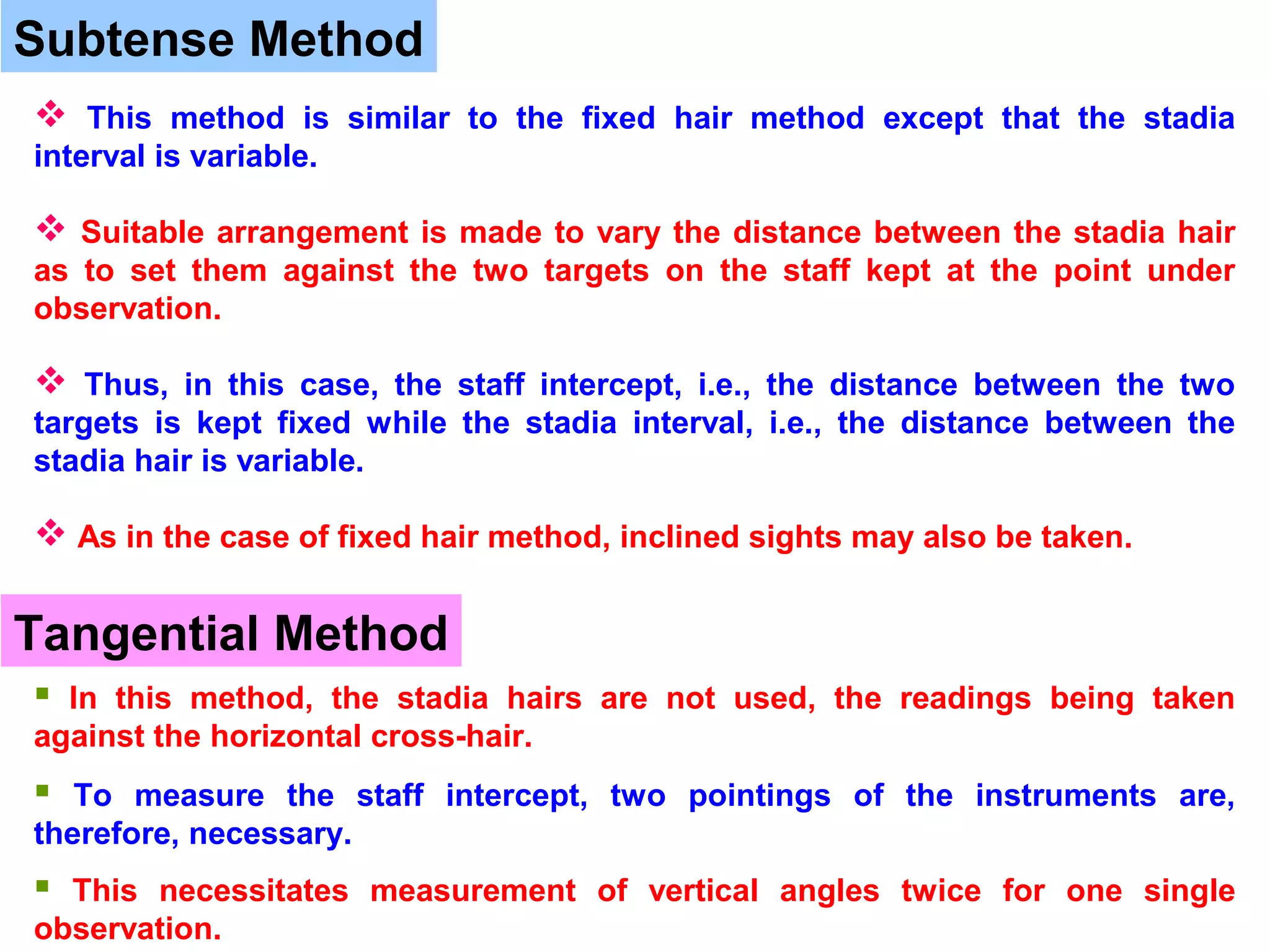Tacheometric Method tacheometric surveying | PPT