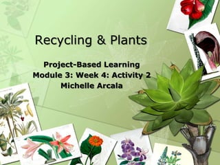 Recycling & Plants
Project-Based Learning
Module 3: Week 4: Activity 2
Michelle Arcala
 