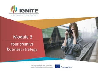 This programme has been funded with
support from the European Commission
Module 3
Your creative
business strategy
 