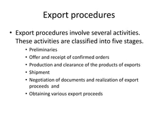 Export Import Procedures In INDIA | PPTX