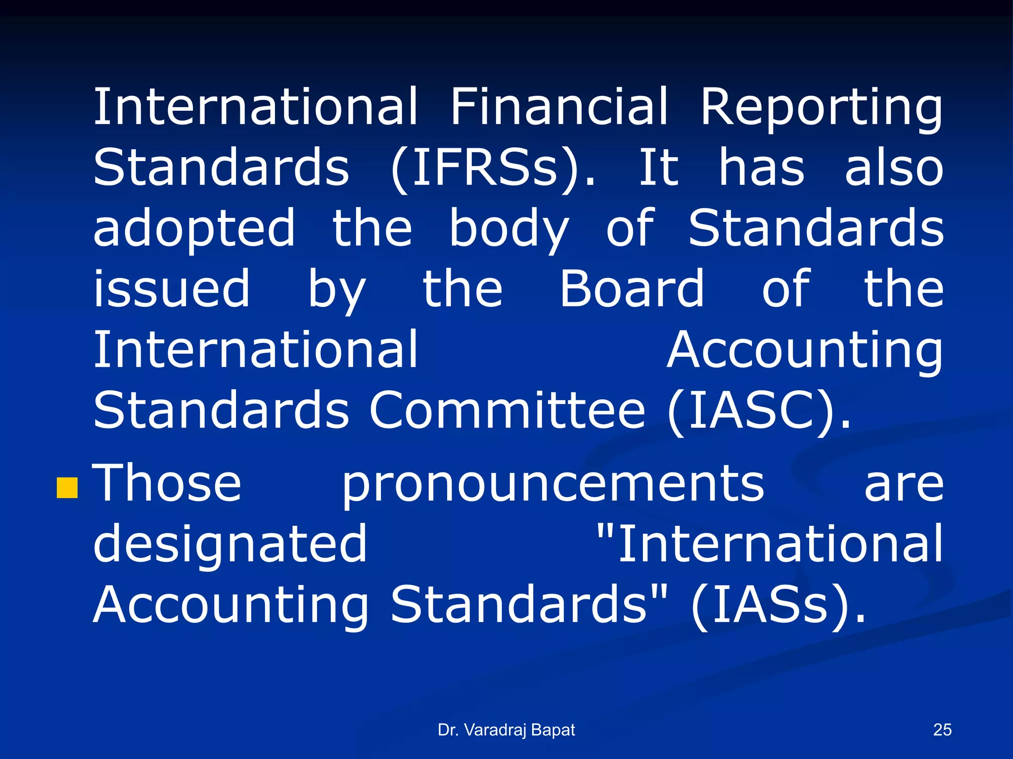 GAAP Accounting Standards & IFRS oct 2016 | PPTX