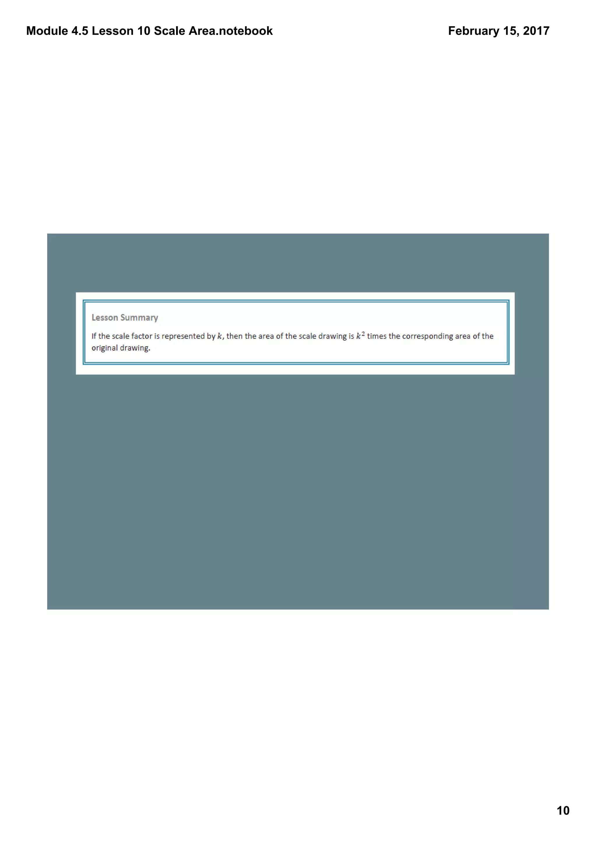 Module 4.5 Lesson 10 Scale Area.notebook
10
February 15, 2017
 