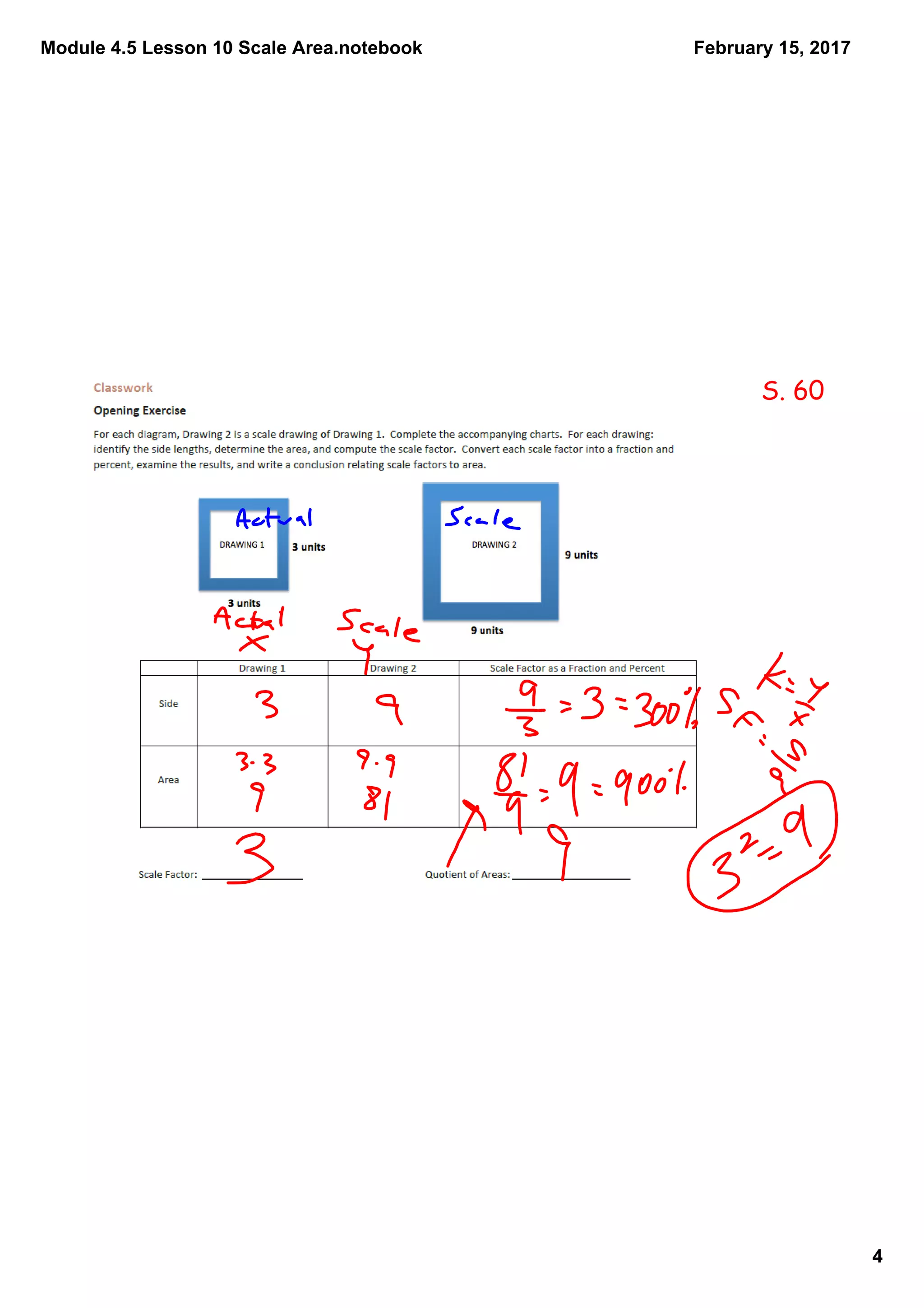 Module 4.5 Lesson 10 Scale Area.notebook
4
February 15, 2017
S. 60
 