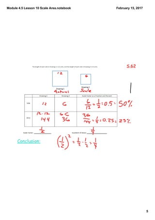 Module 4.5 Lesson 10 Scale Area.notebook
5
February 15, 2017
Conclusion:
S.62
 