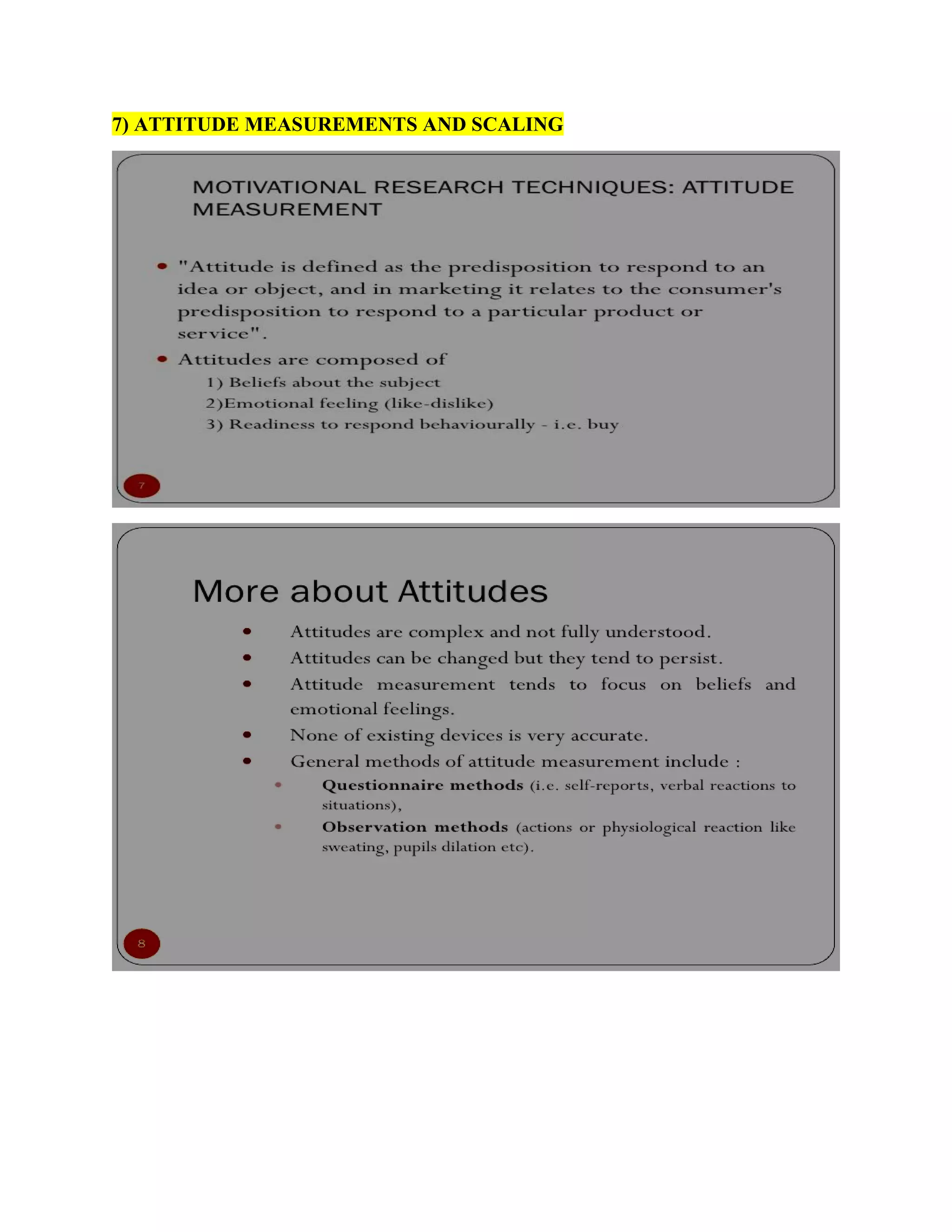 7) ATTITUDE MEASUREMENTS AND SCALING
 