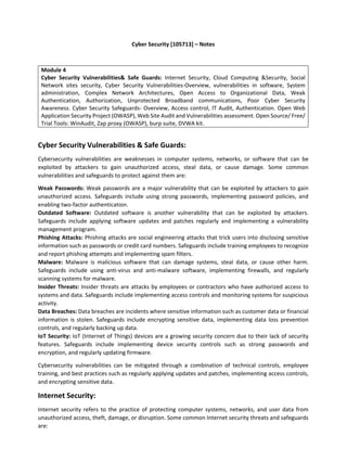 Module 4 Cyber Security Vulnerabilities& Safe Guards | PDF