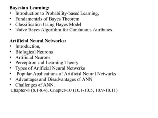 Bayesian Learning & Artificial Neural Network | PPTX