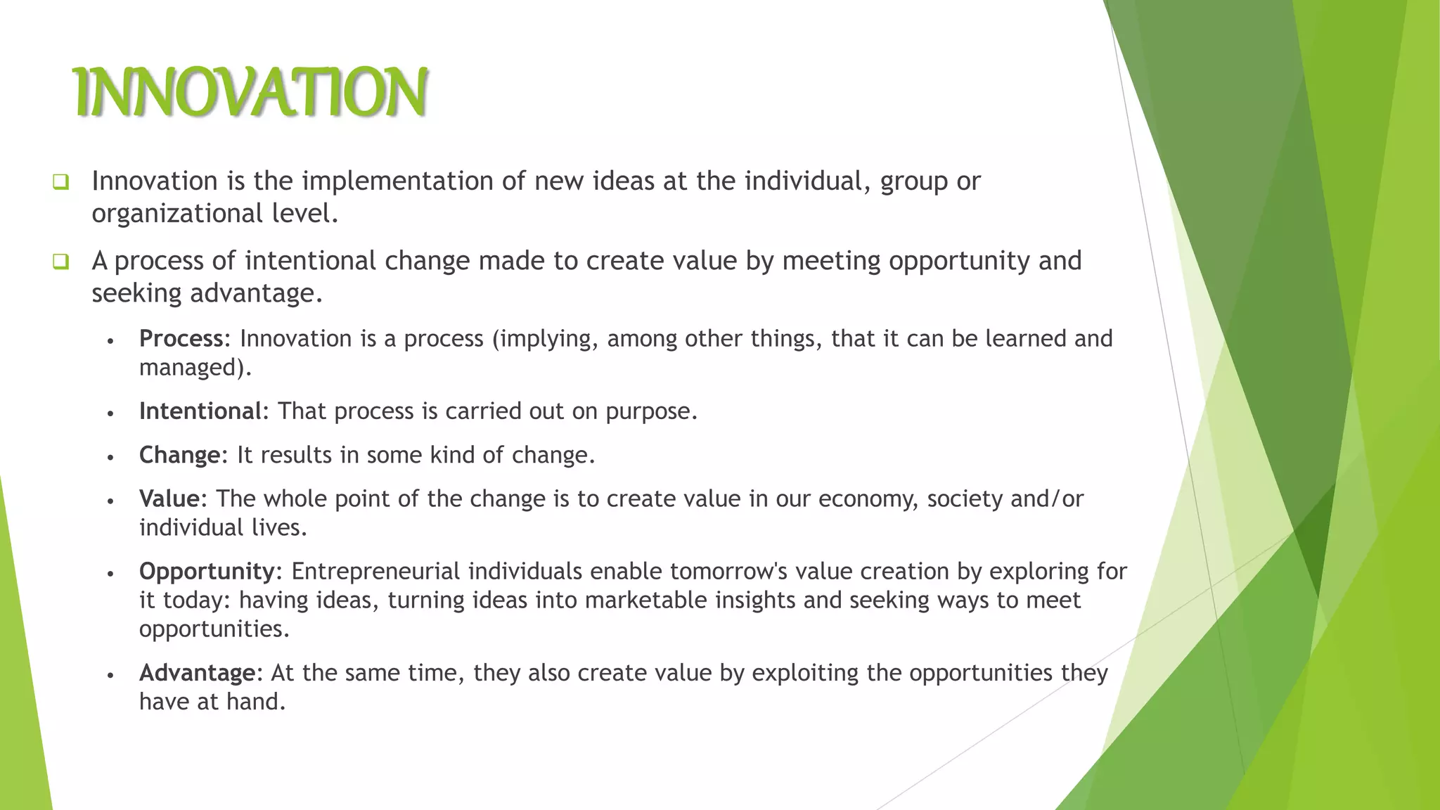 creativity and innovation in entrepreneurship | PPTX