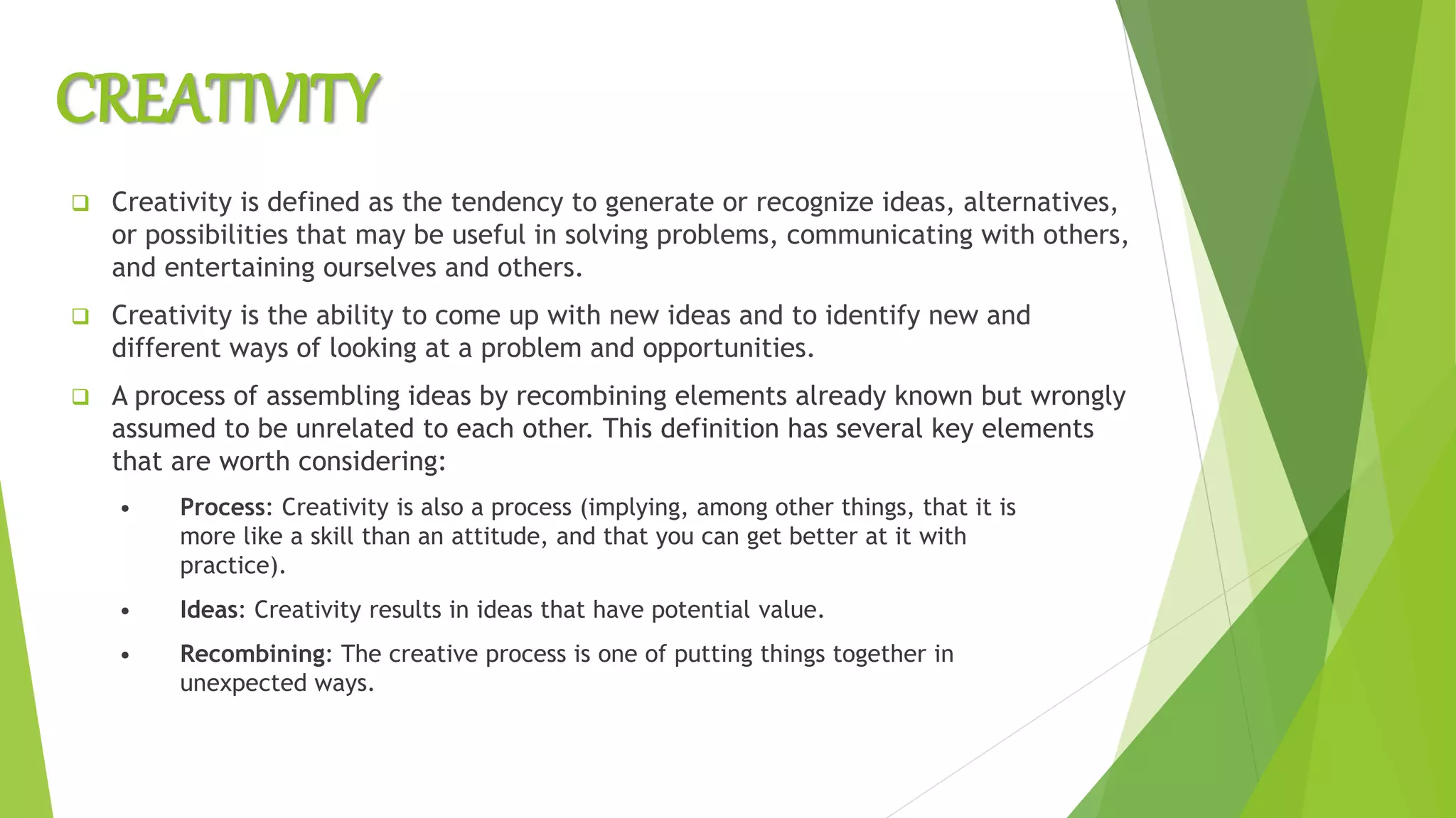 creativity and innovation in entrepreneurship | PPTX