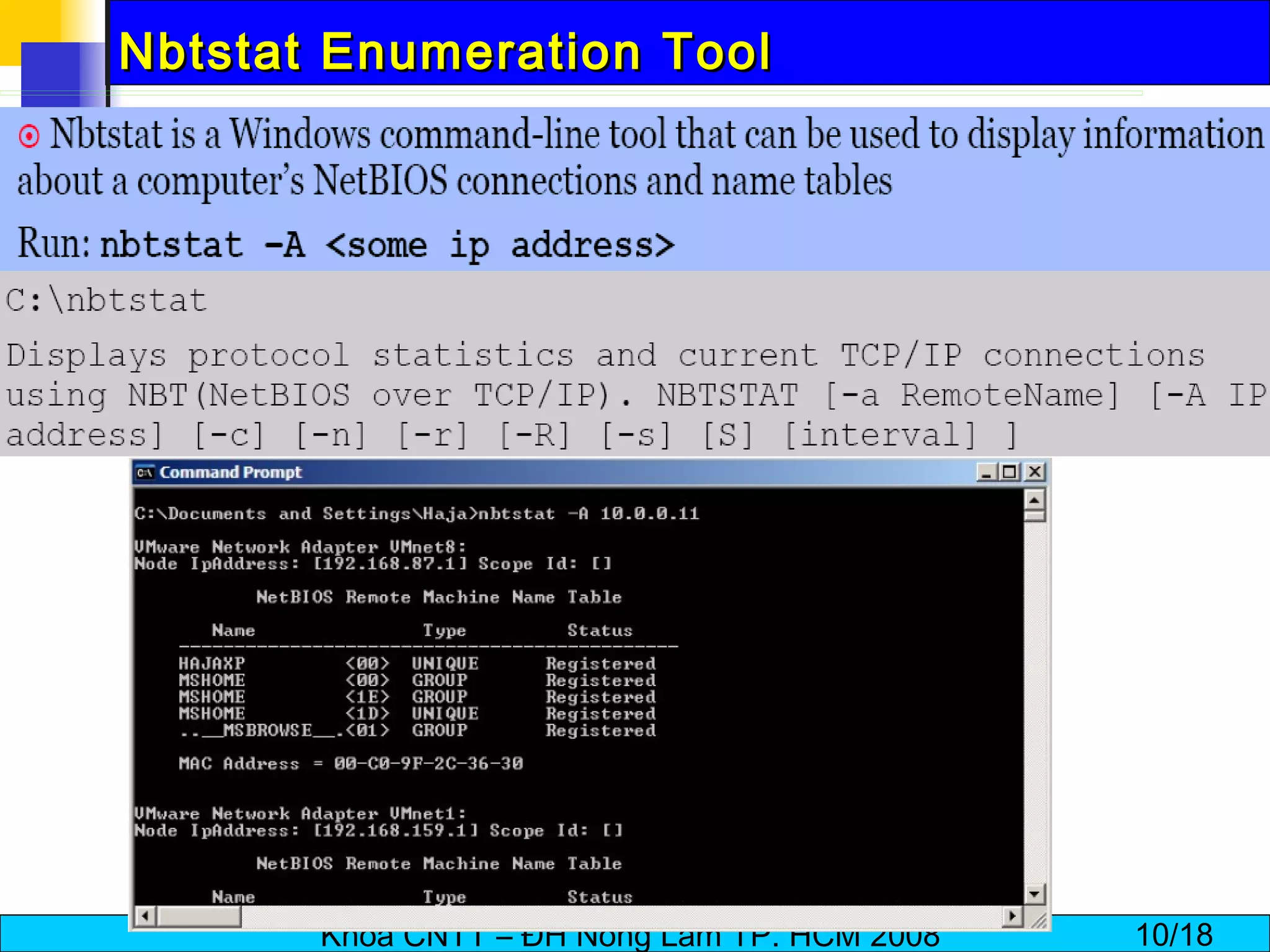 Nbtstat Enumeration Tool 