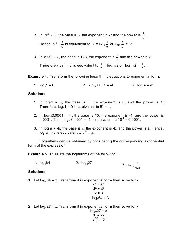 Module 4 Exponential And Logarithmic Functions Module 4 Exponential And Logarithmic Functions
