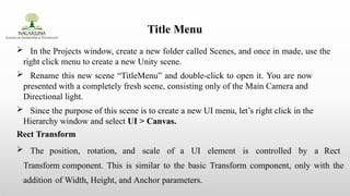 Comprehensive Guide to Designing Game User Interfaces with Unity | PPTX