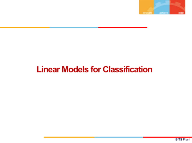 Module 4 - Linear Model for Classification.pptx