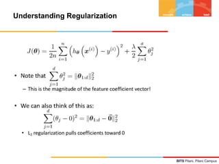 BITS Pilani, Pilani Campus
Understanding Regularization
 