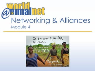 Networking & Alliances
Module 4
 