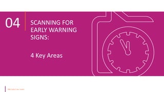 SCANNING FOR
EARLY WARNING
SIGNS:
4 Key Areas
04
 