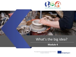 This programme has been funded with support from the
European Commission
What’s the big idea?
Module 4
 