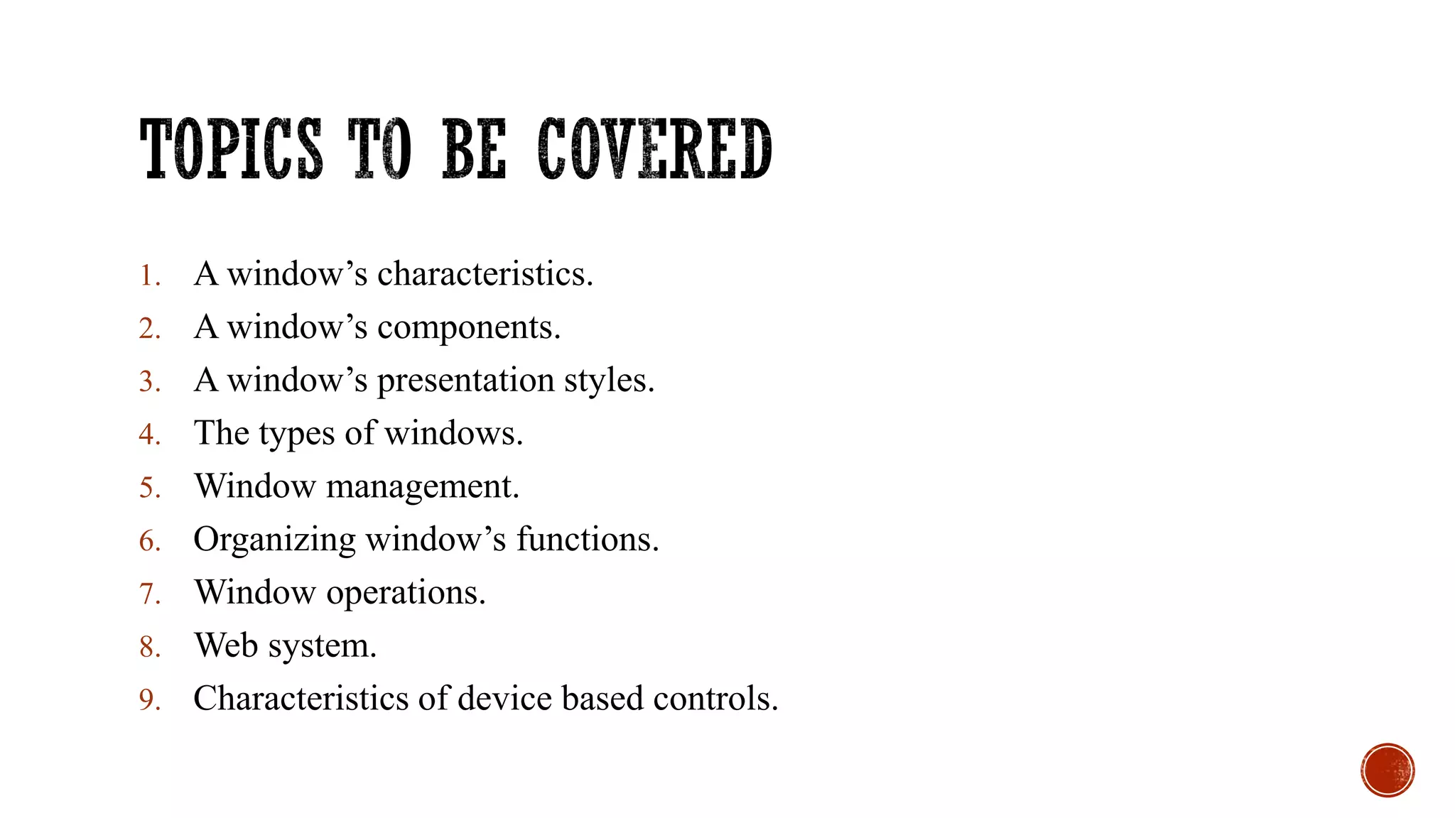 User Interface Design-Module 4 Windows | PDF