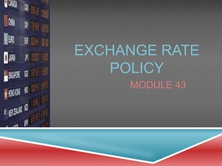 EXCHANGE RATE
   POLICY
     MODULE 43
 