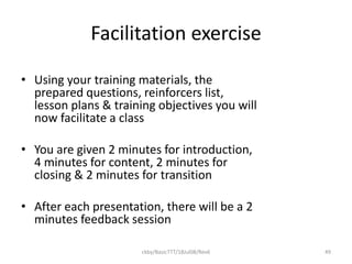 Module 4a facilitation skills basic instructional skills | PDF