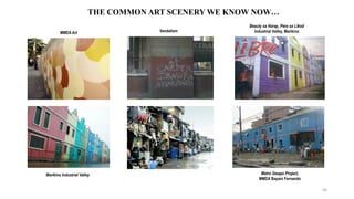 MMDA Art
THE COMMON ART SCENERY WE KNOW NOW…
Beauty sa Harap, Pero sa Likod
Industrial Valley, Marikina
Vandalism
Marikina...