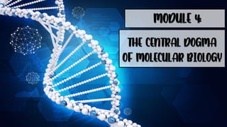 MODULE 4:
THE CENTRAL DOGMA
OF MOLECULAR BIOLOGY
 