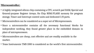 Microelectronics Application Stack Embedded Systems,Major Application Areas | PPTX