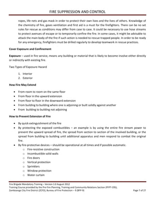 Volunteer Fire Brigade Training Module 4 fire suppression and control | PDF