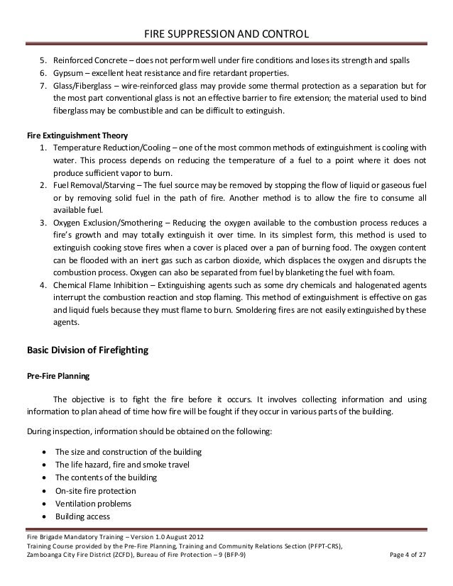 Volunteer Fire Brigade Training Module 4 Fire Suppression And Control
