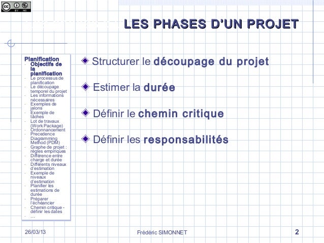 Les différentes phases d’un projet  La phase de planification