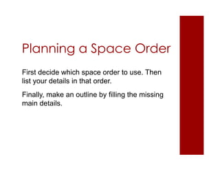 Space Order Example English 2- Module 4 Lesson 1 | PDF