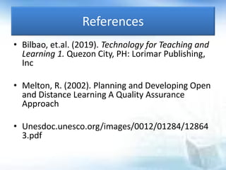 Flexible Learning Environment Lesson 1: Online Distance Education and ...