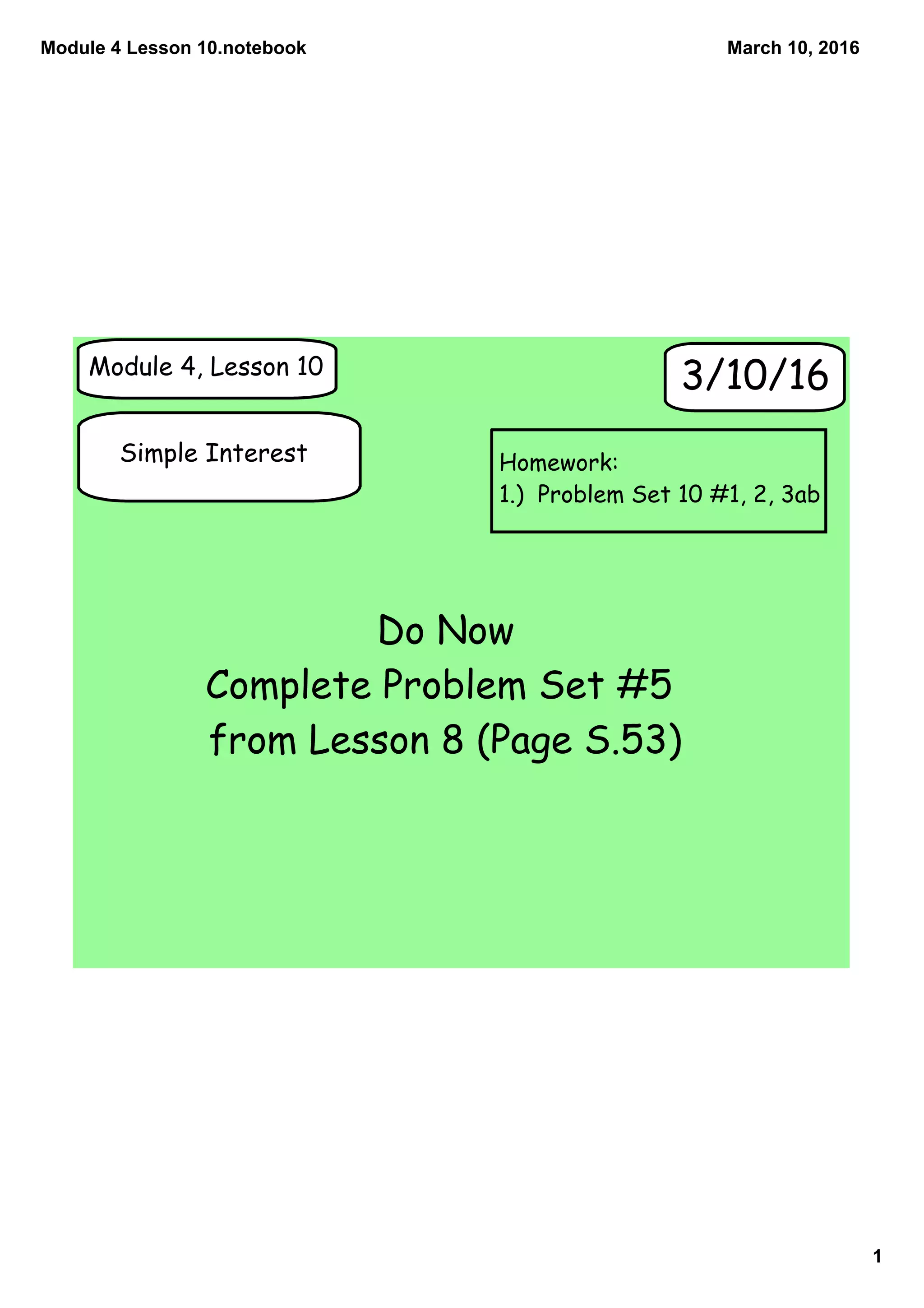 Module 4 lesson 10 | PDF