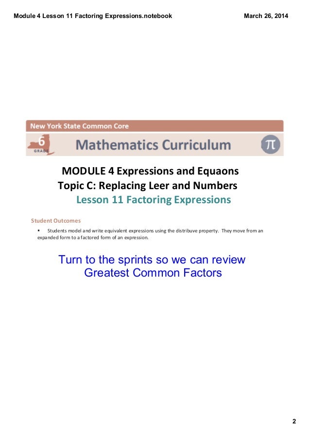 Module 4 Lesson 11 Module 4 Lesson 11