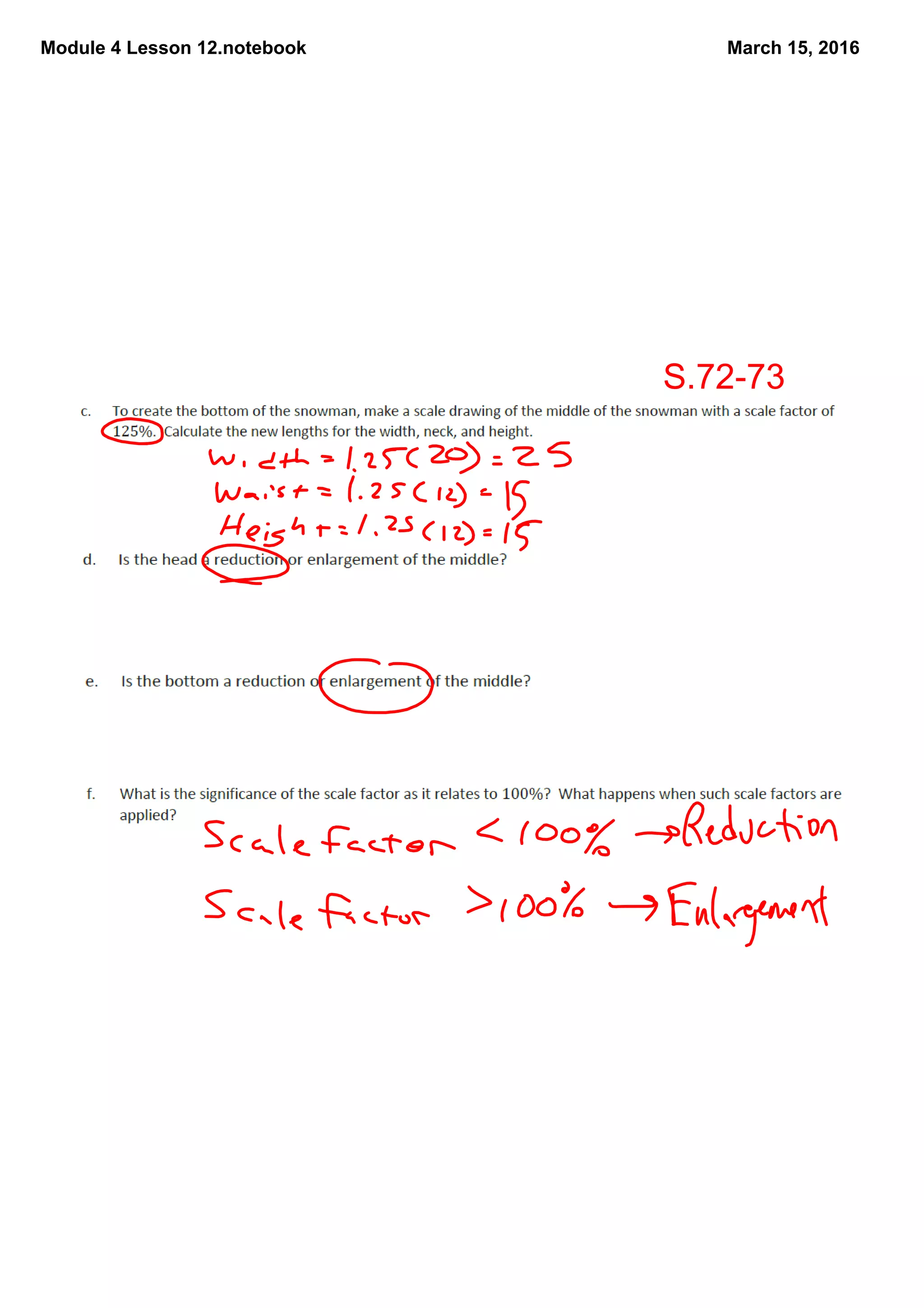 Module 4 Lesson 12.notebook March 15, 2016
S.72­73
 