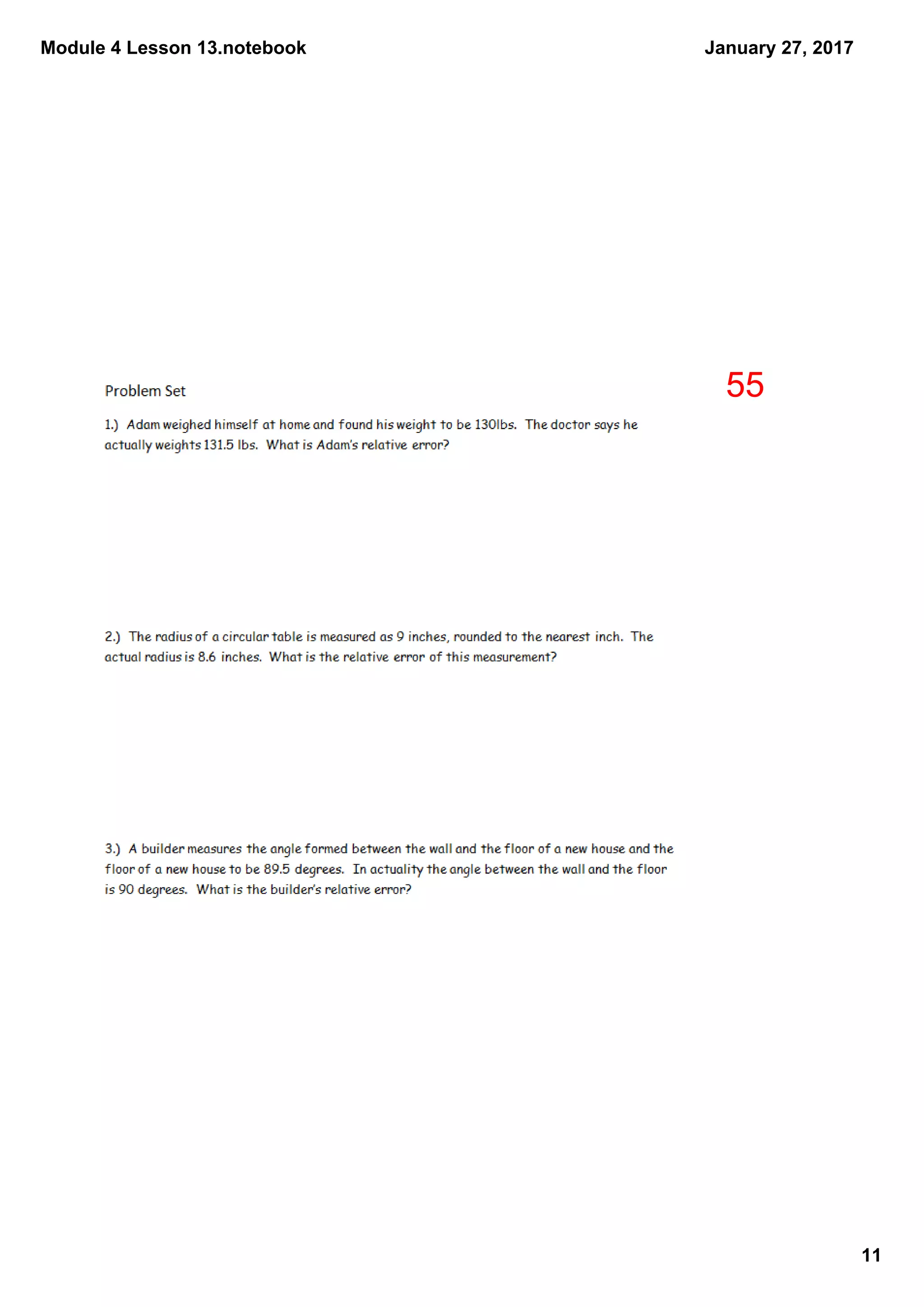 Module 4 Lesson 13.notebook
11
January 27, 2017
55
 