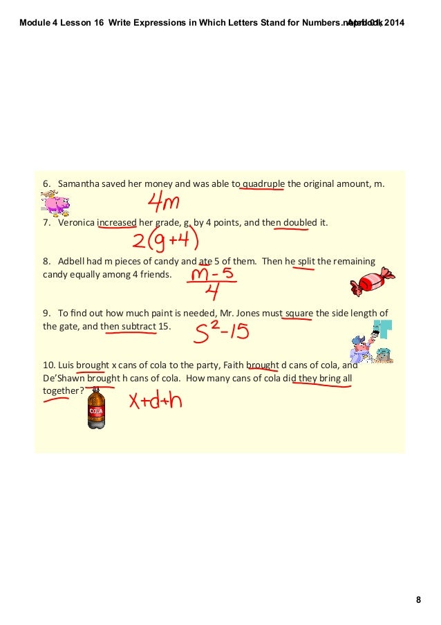 Write Expressions In Which Letters Stand For Numbers Write Expressions In Which Letters Stand For Numbers