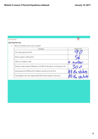 Module 4 Lesson 2 Percent Equations.notebook
3
January 10, 2017
5
 