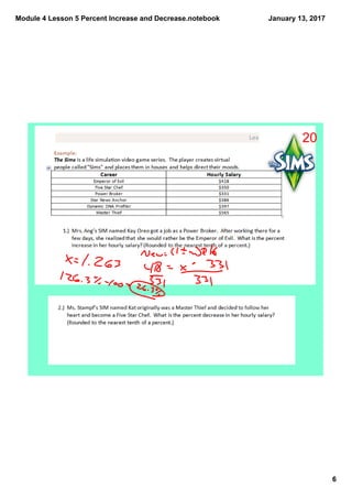 Module 4 lesson 5 percent increase and decrease | PDF