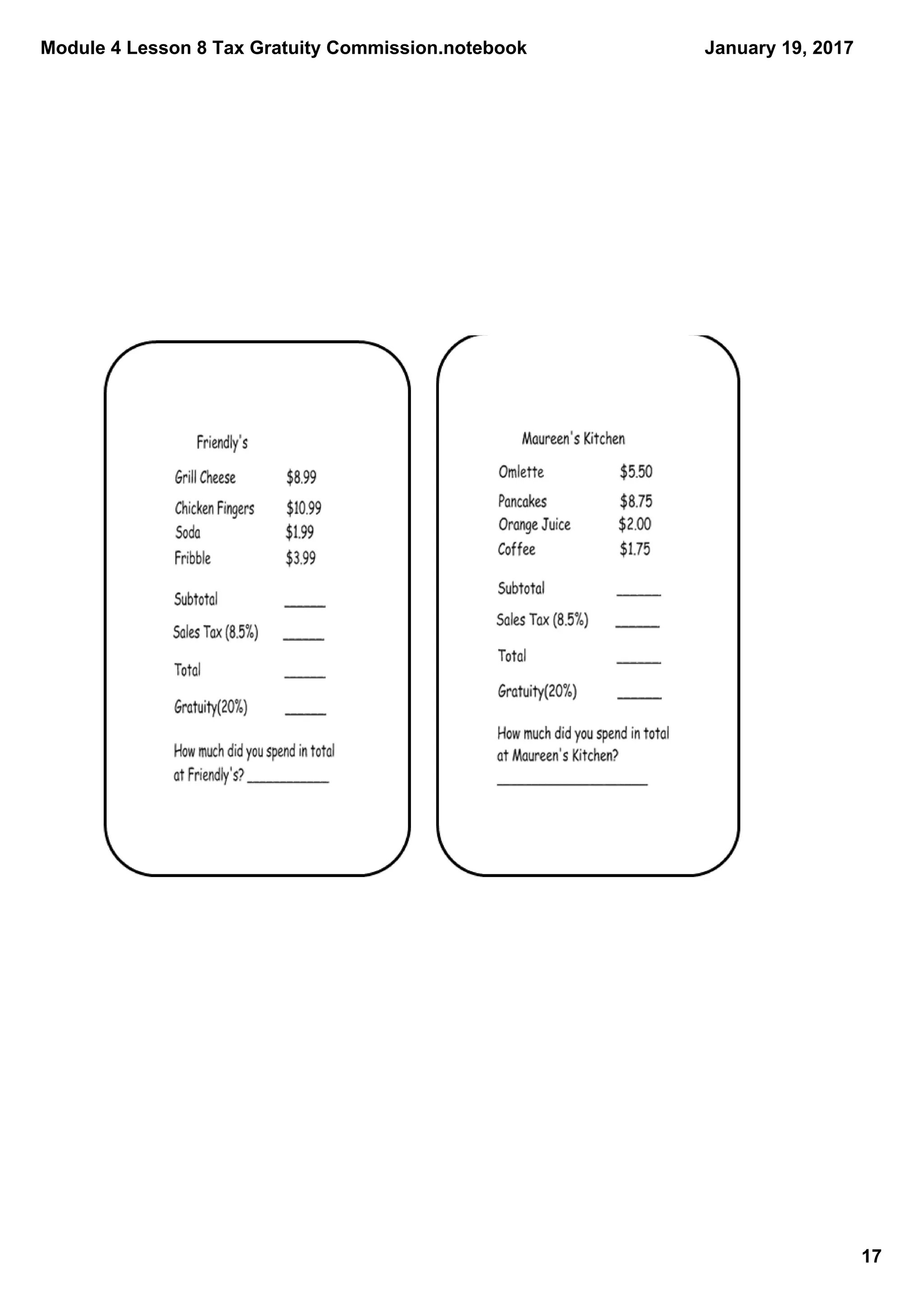 Module 4 Lesson 8 Tax Gratuity Commission.notebook
17
January 19, 2017
 