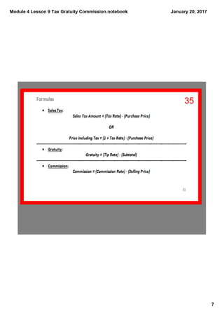 Module 4 Lesson 9 Tax Gratuity Commission.notebook
7
January 20, 2017
35
 