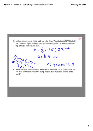 Module 4 Lesson 9 Tax Gratuity Commission.notebook
9
January 20, 2017
36
 