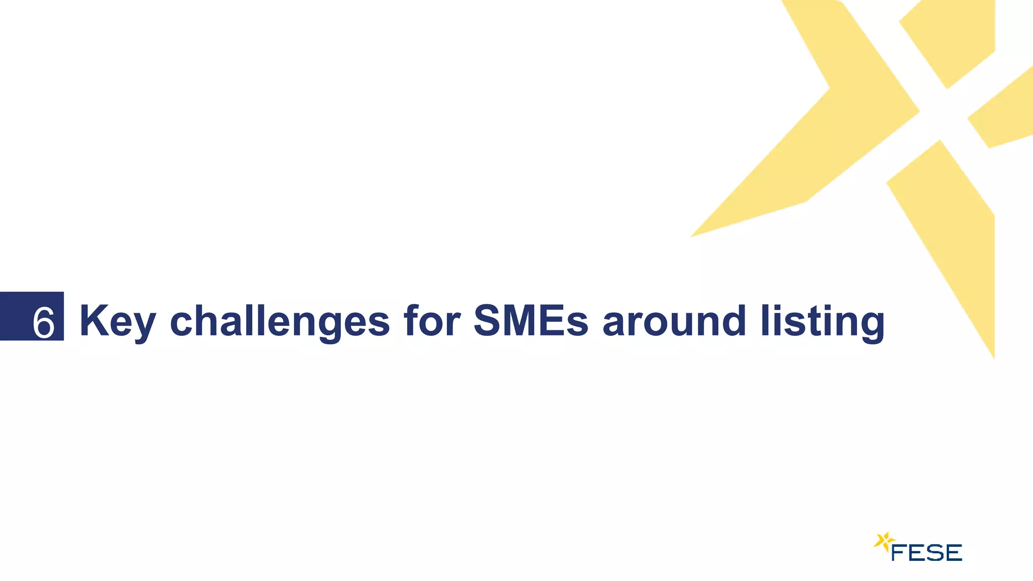 Key challenges for SMEs around listing6
 