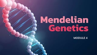 Mendelian
Genetics
MODULE 4
 