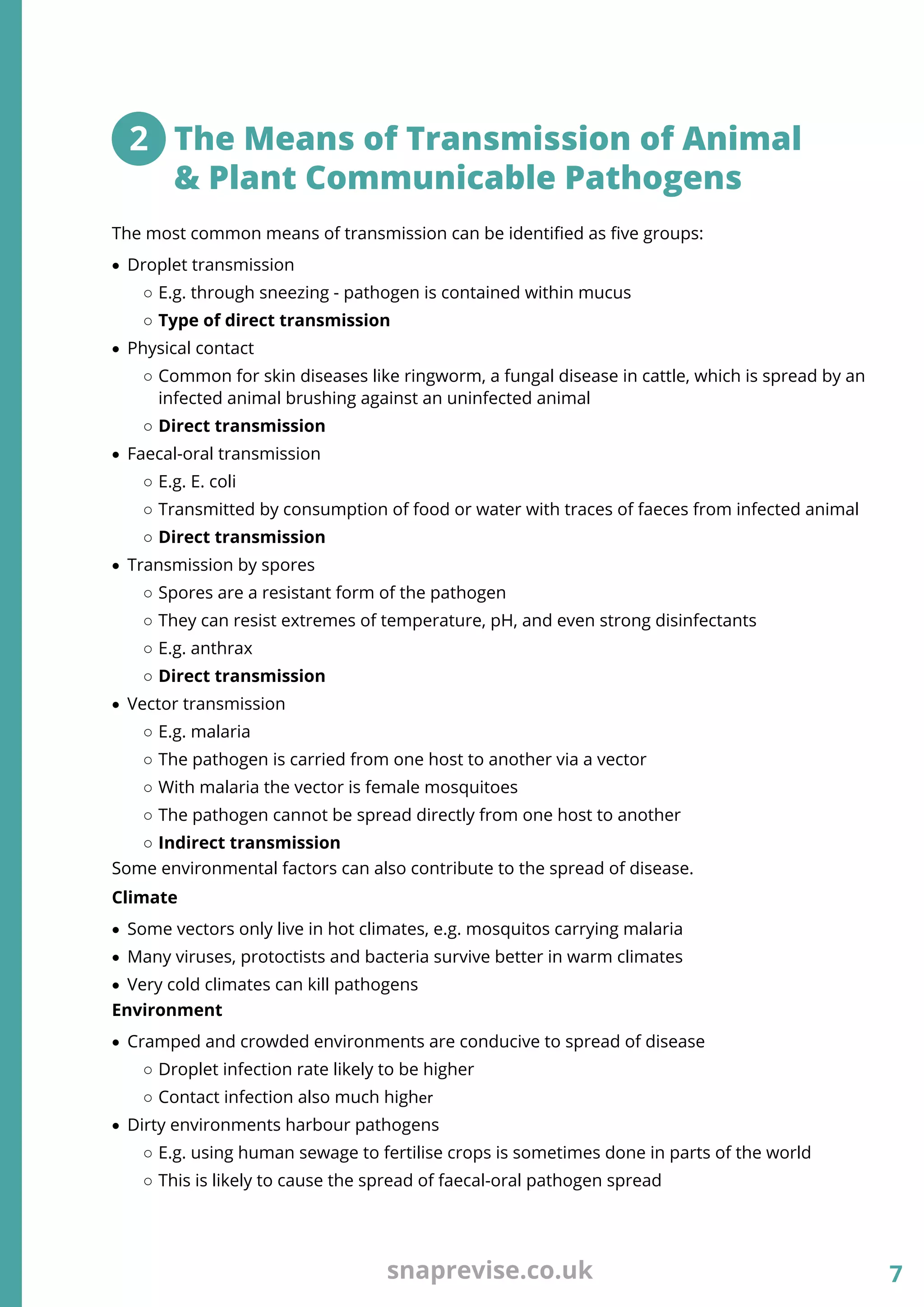 A-level OCR Biology Notes: Biodiversity, Evolution & Disease (Module 4 ...