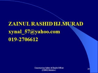 Construction Safety & Health Officer
(CSHO) Module 1
111
 