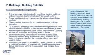 Considerations for Building Retrofits
• Critical to create clear timeline for retrofitting existing buildings
and communic...