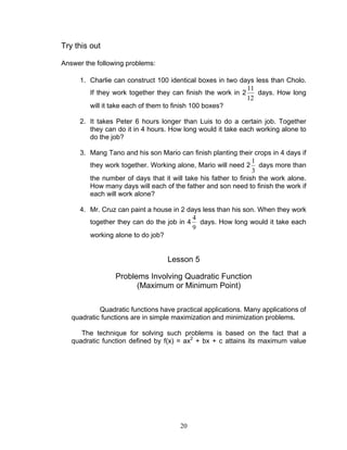 Module 4 quadratic functions | PDF