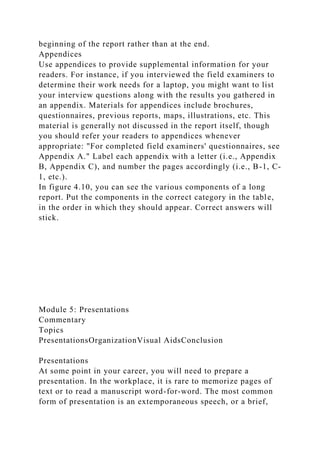 Module 4 Report Writing and ResearchCommentaryTopicsResearc.docx