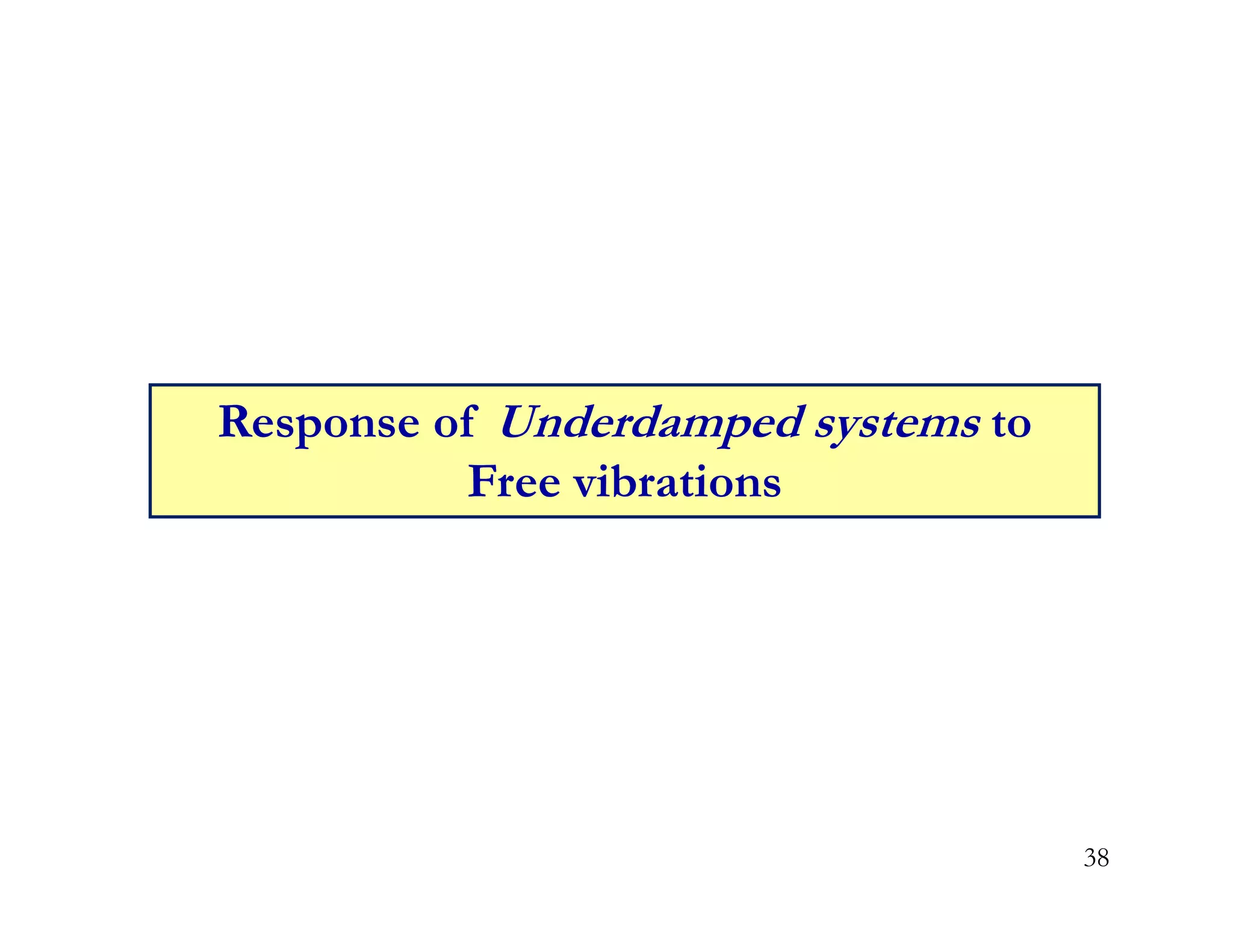 38
Response of Underdamped systems to
Free vibrations
 
